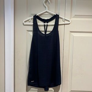 Navy blue athletic tank top. Breathable fabric and very lightweight.